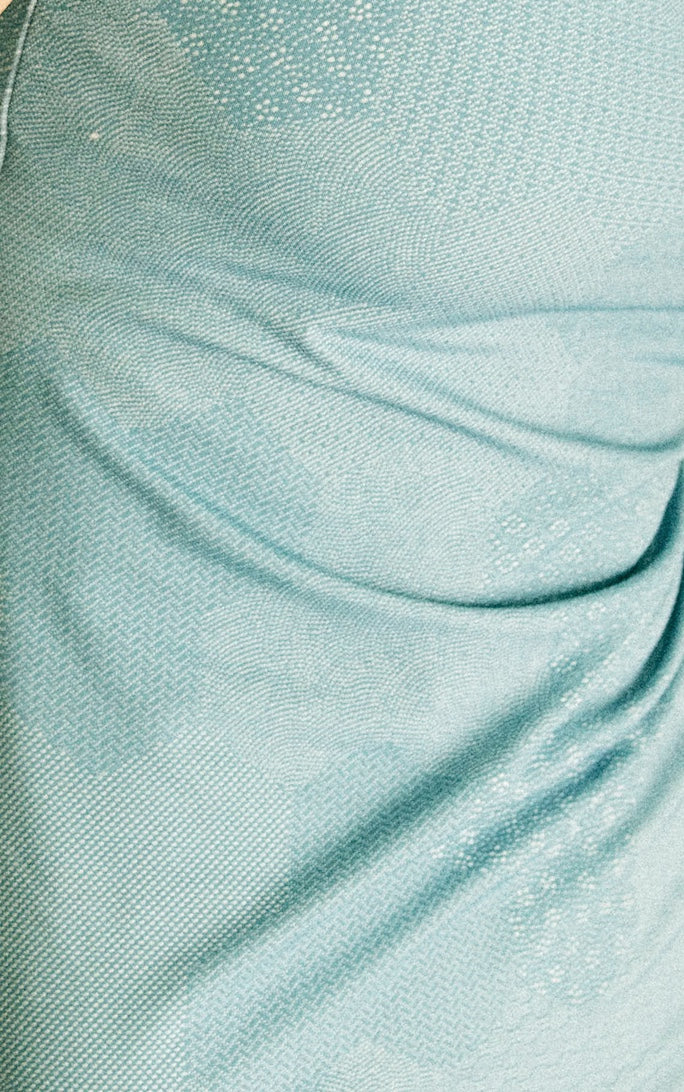 ♻Holey One-Piece 毘沙門亀甲 水浅葱
