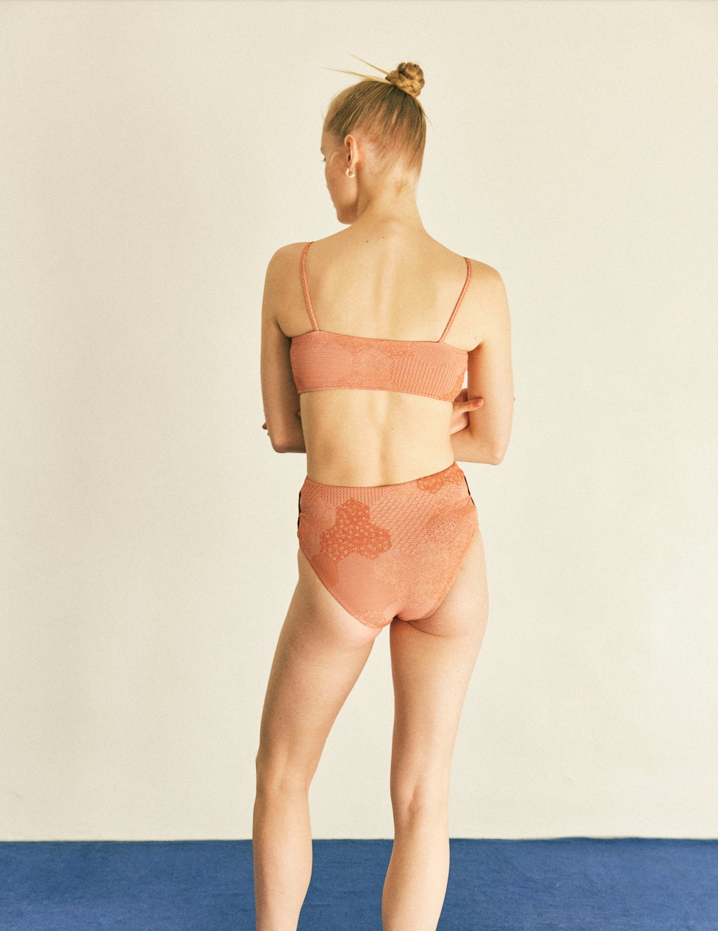 ♻Reversible Holey Bikini Bottom Bishamon-Kikko Orange × Burgundy