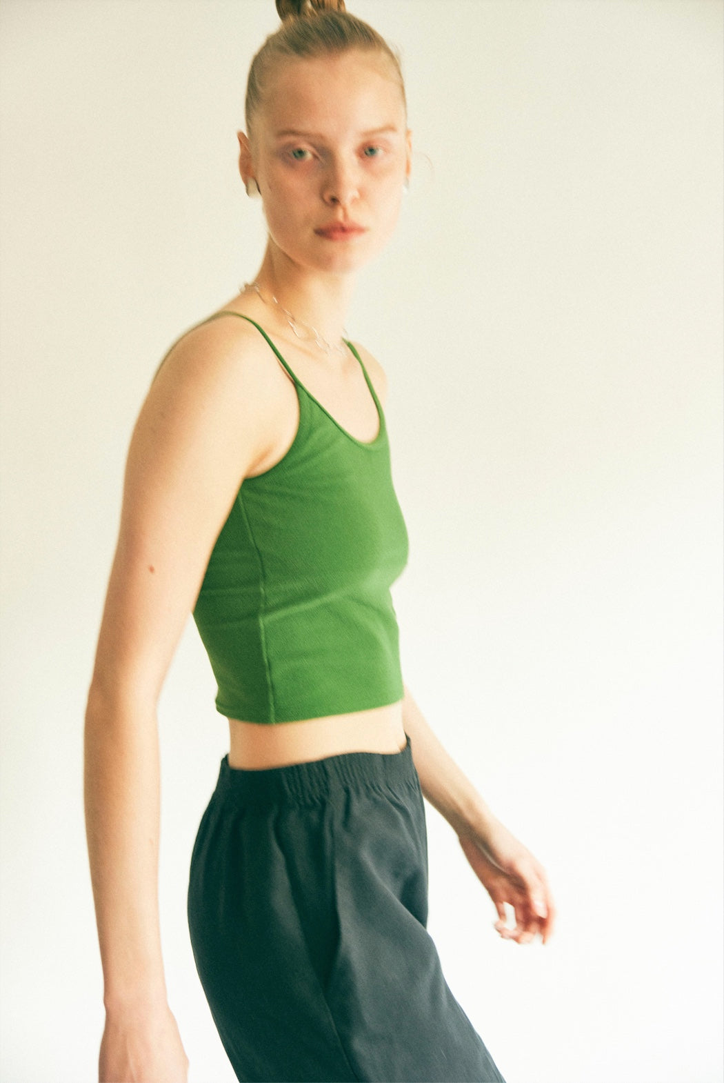 ♻Back Round Swim Tank Deep Green