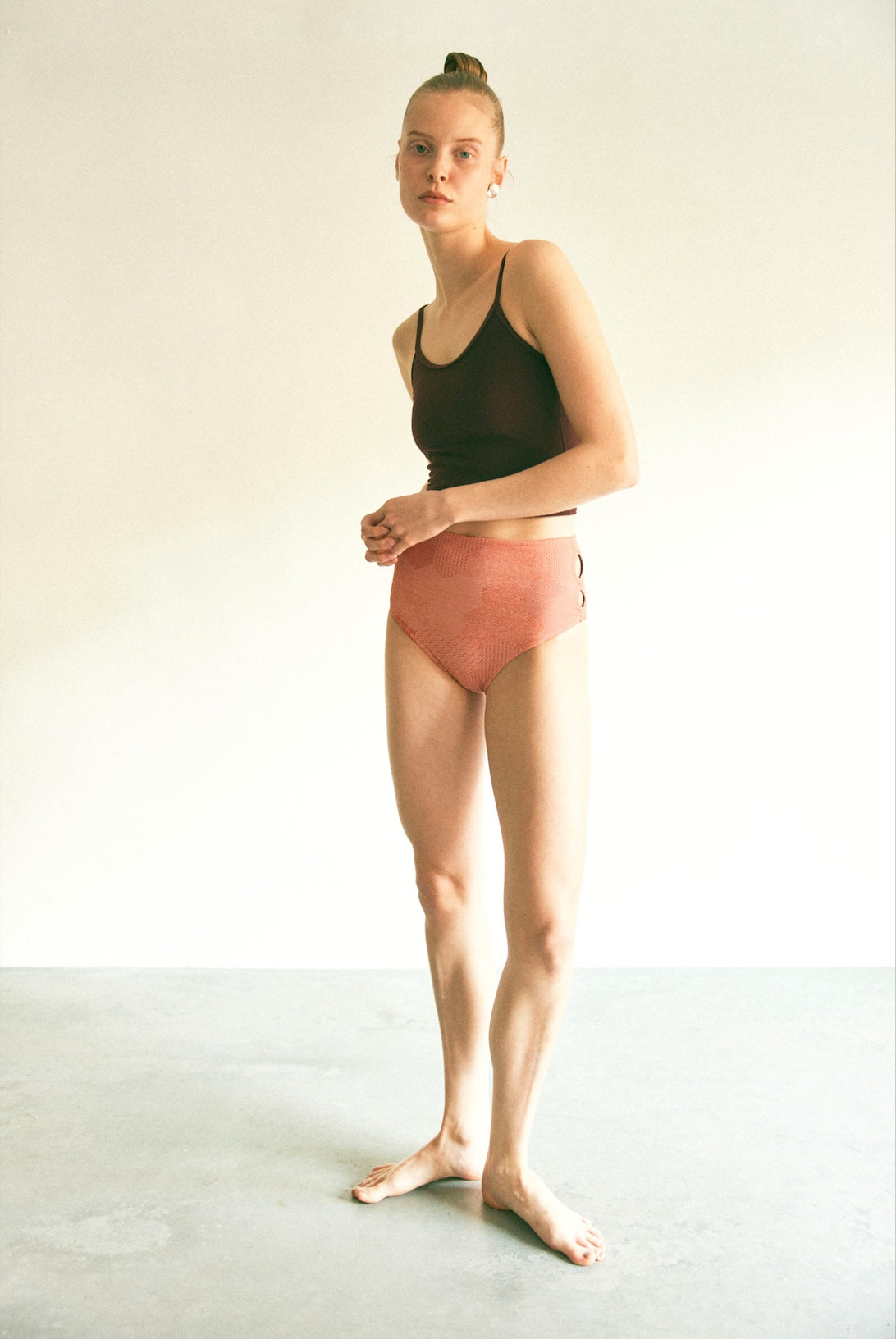 ♻Reversible Holey Bikini Bottom Bishamon-Kikko Orange × Burgundy