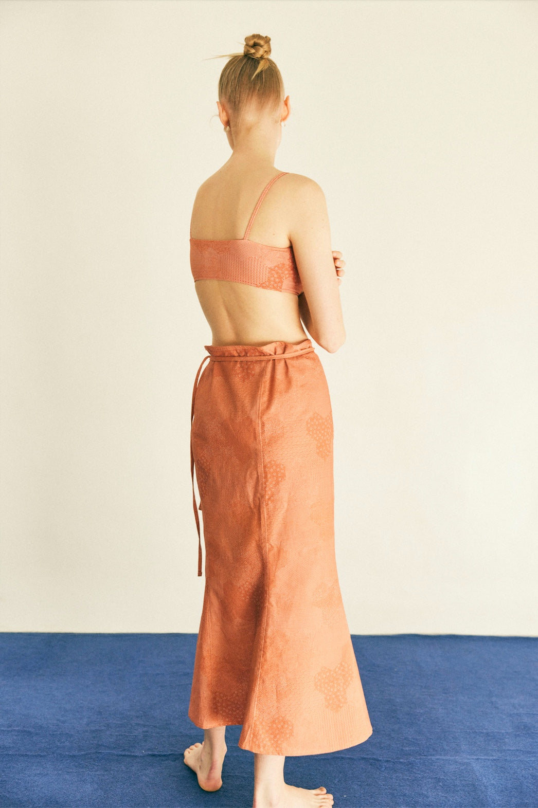 Hemp Sandy Wrap Skirt 毘沙門亀甲 紅檜皮