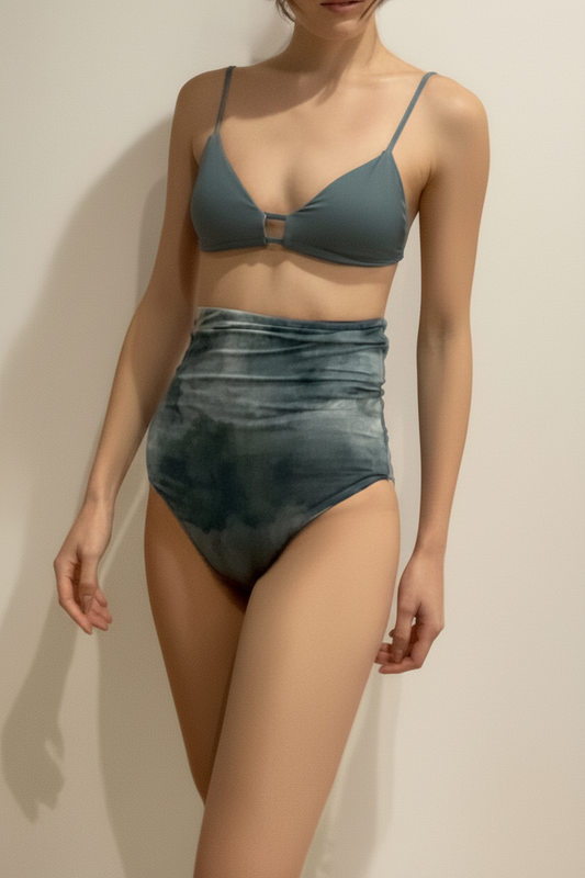♻︎Twin-Lines Bikini Top 墨青
