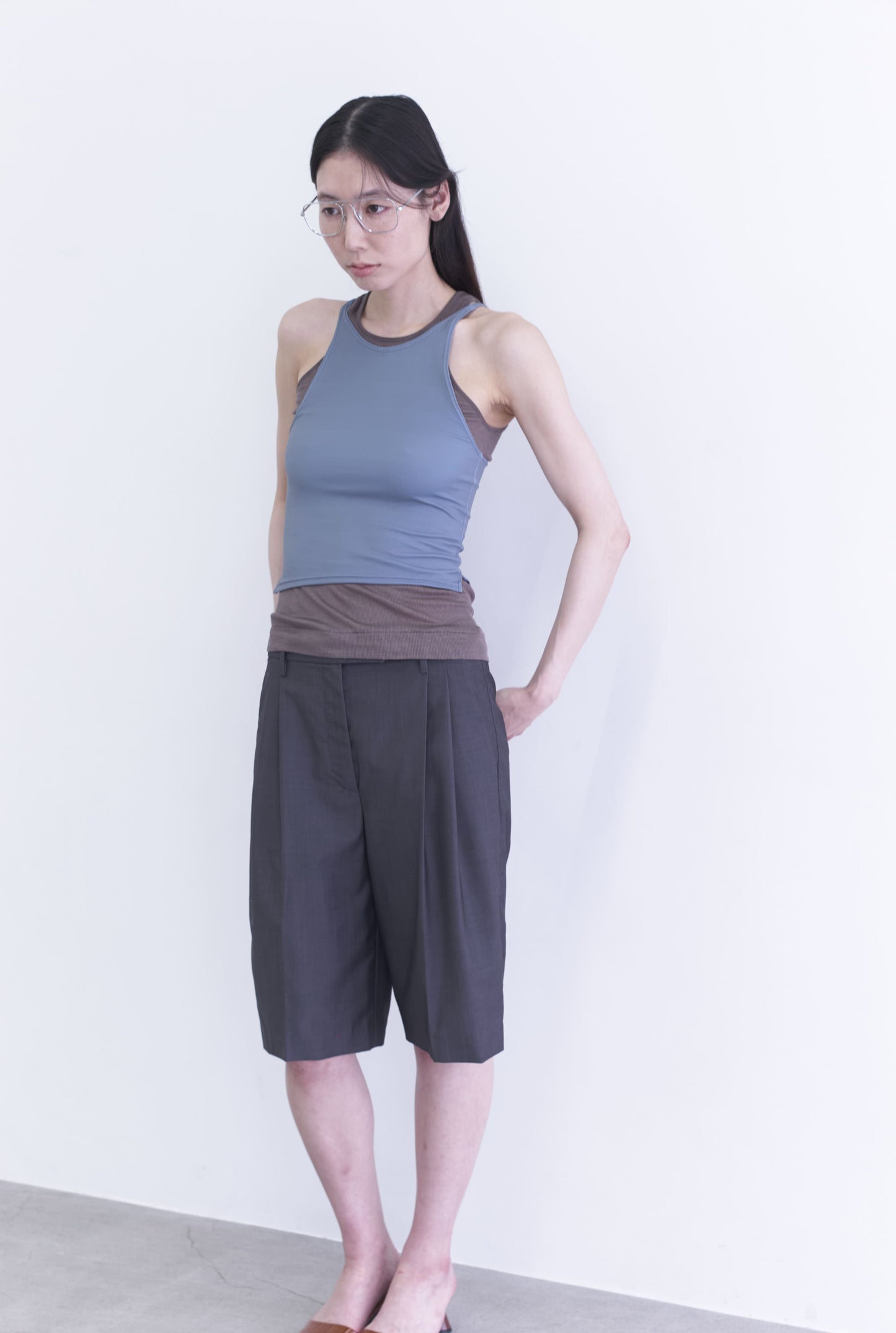 ♻︎Overlay Swim Cami 墨青