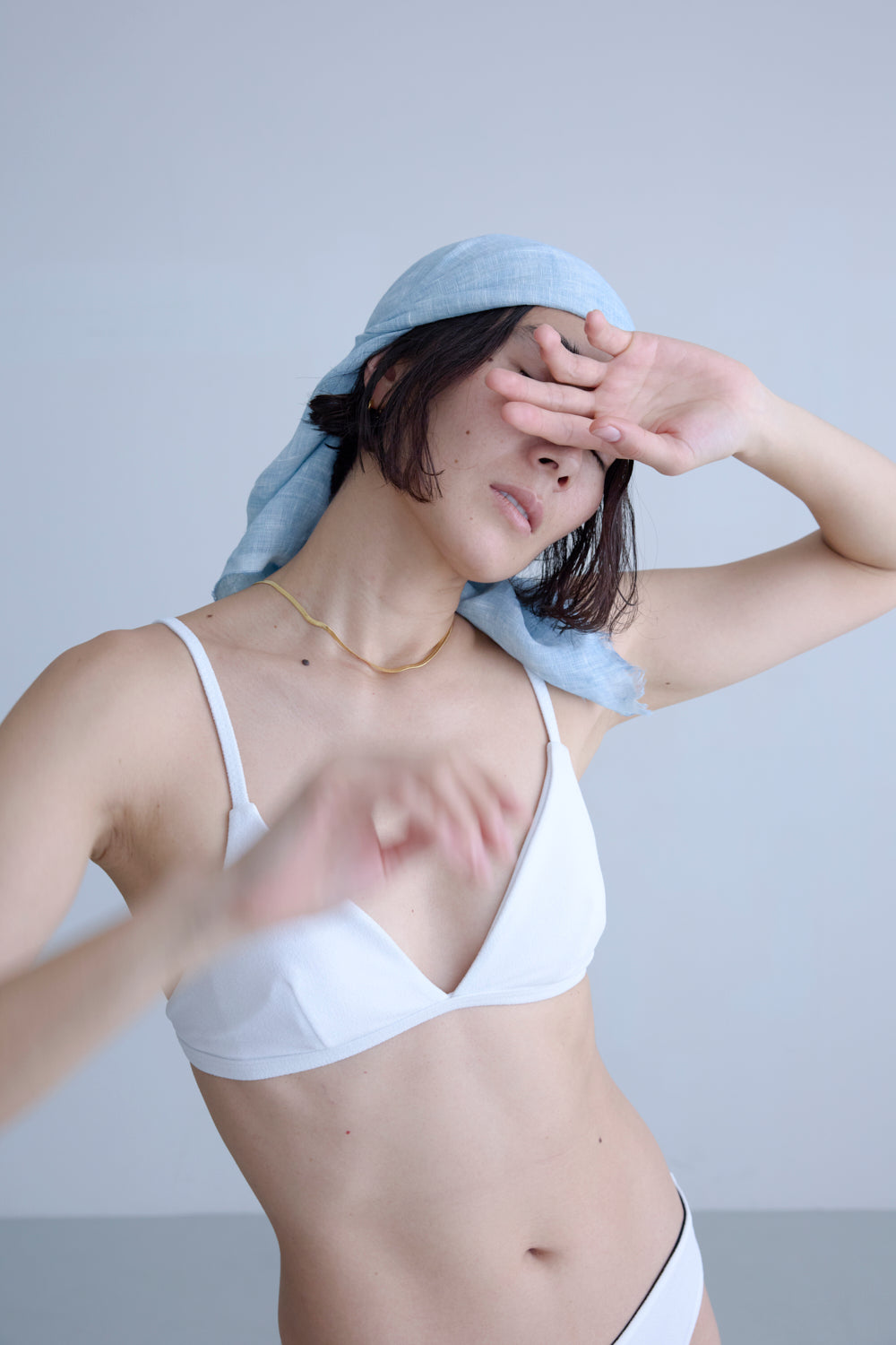 〈NEW〉♻Back Line Bikini Top White