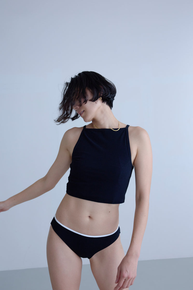 eit swim High Neck Swim Tank 墨 eit swim swim tank〈NEW〉♻High Neck Short Swim Tank Black