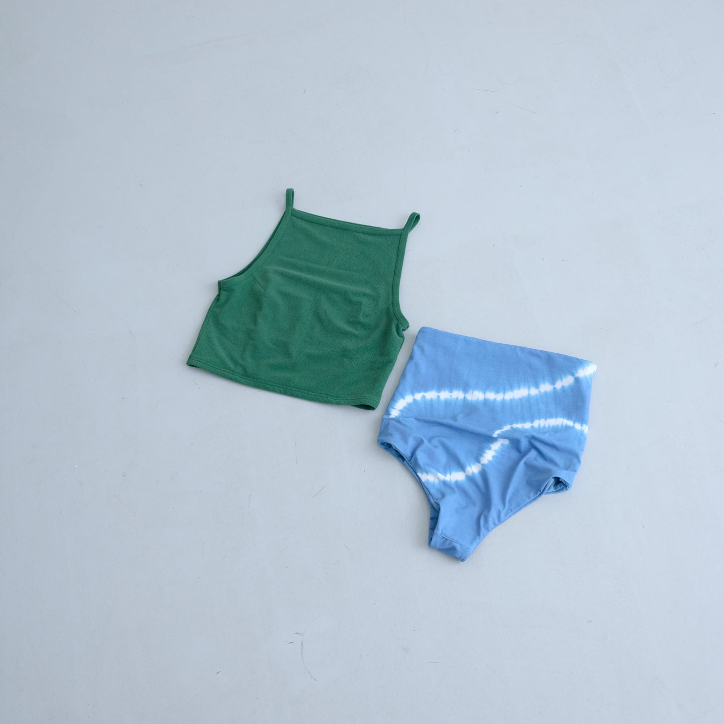 〈NEW〉♻Reversible Super High-Waisted Bikini Bottom AIZOME Line×Marble