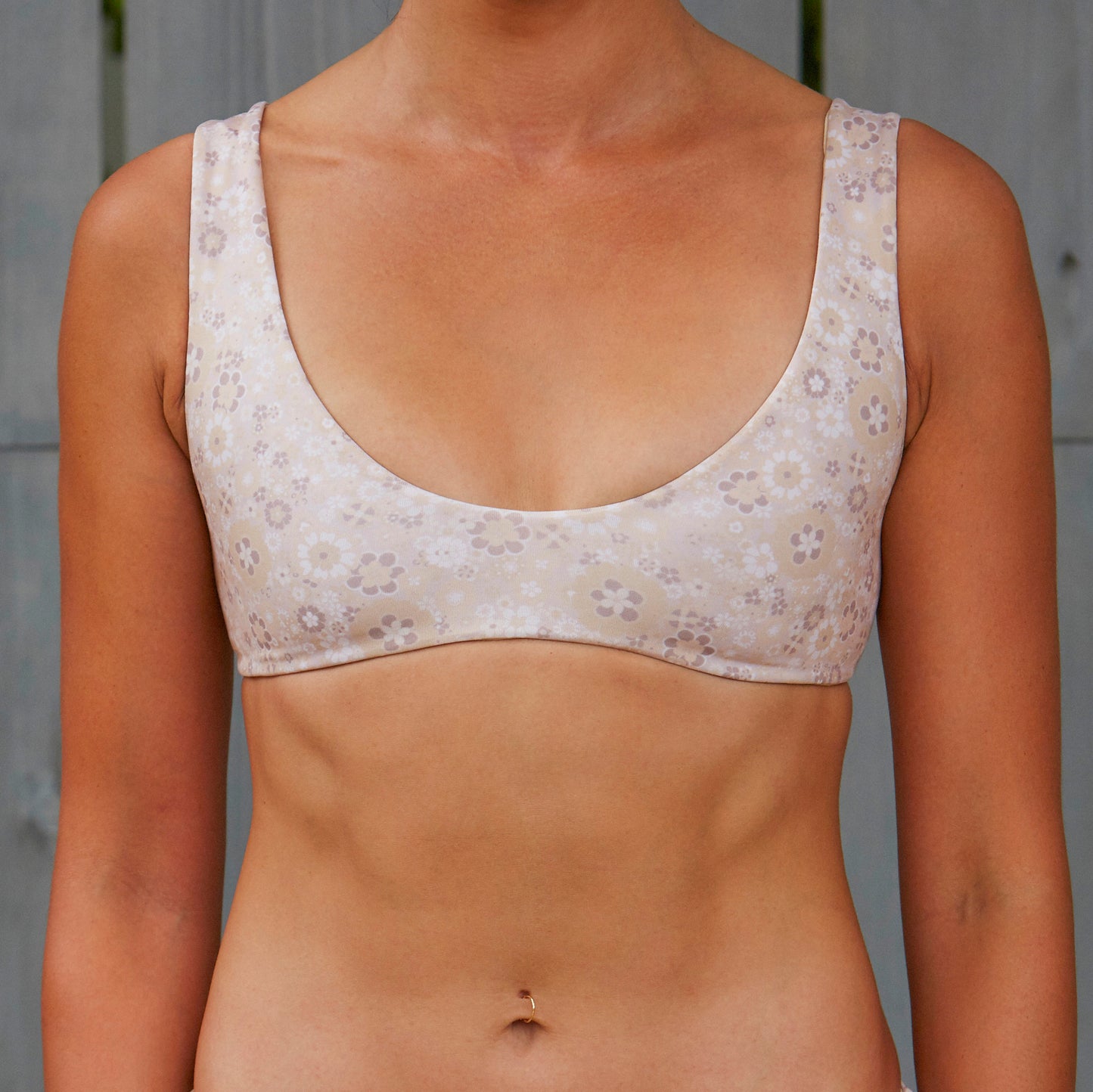 Retro Flower Top BEG