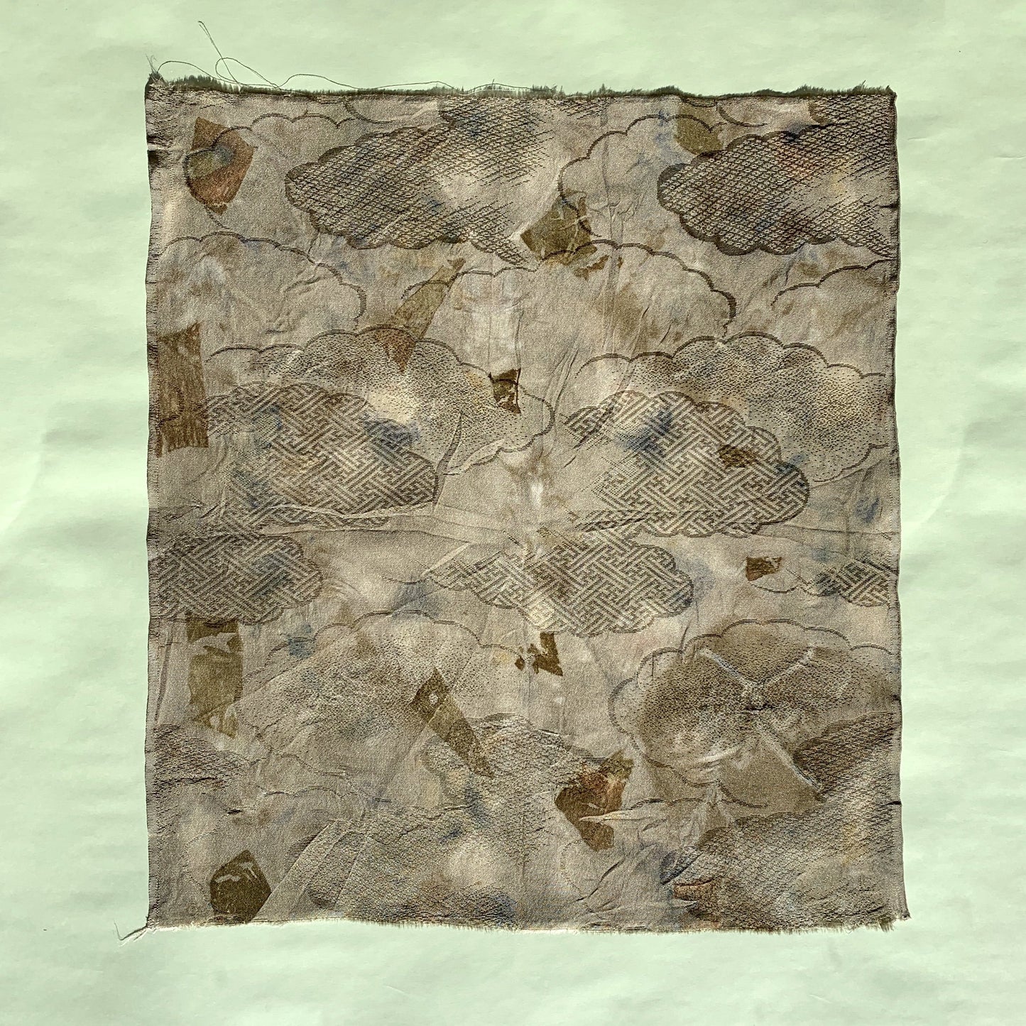 Shiso 紫蘇 -plant dyed antique kimono scarf-