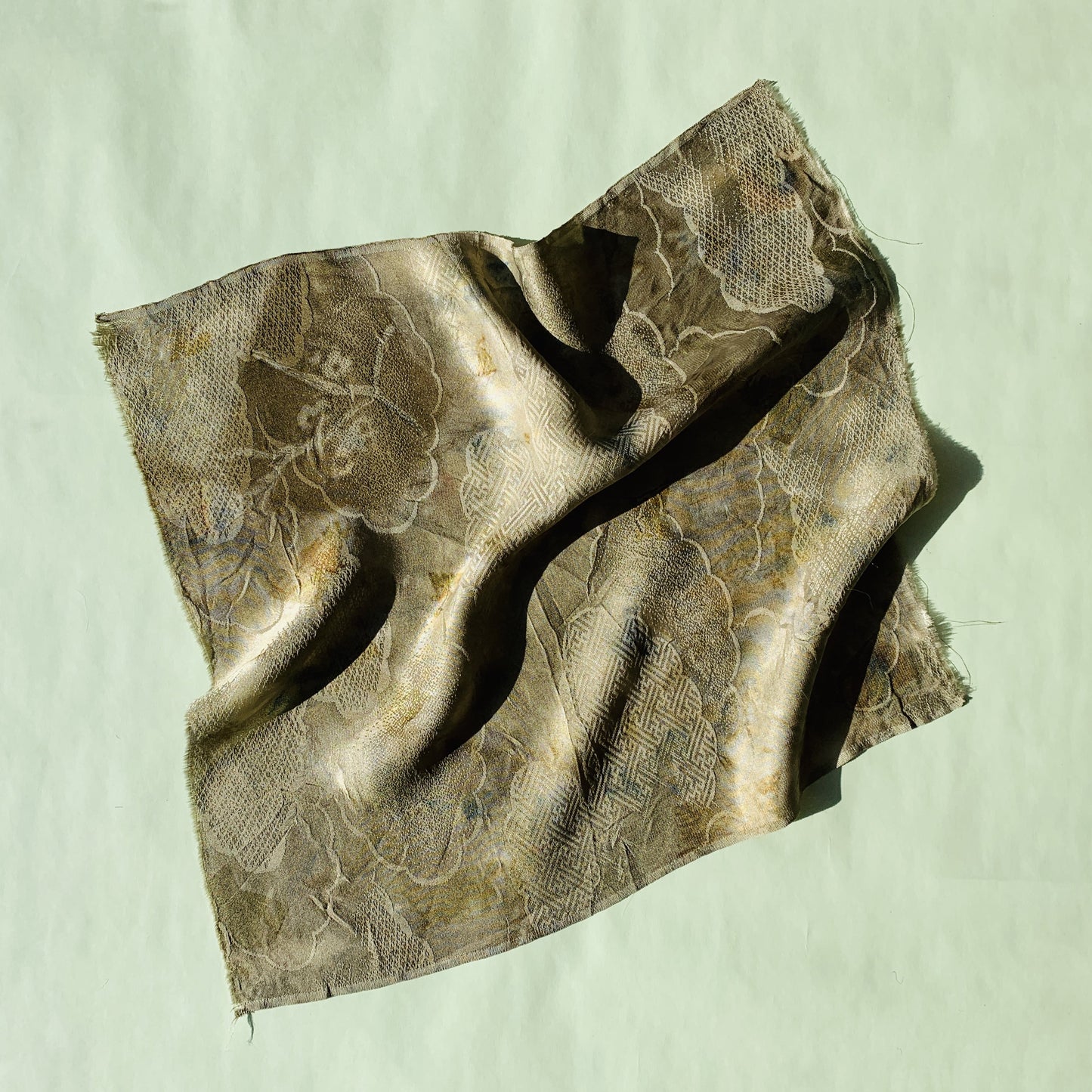 Shiso 紫蘇 -plant dyed antique kimono scarf-