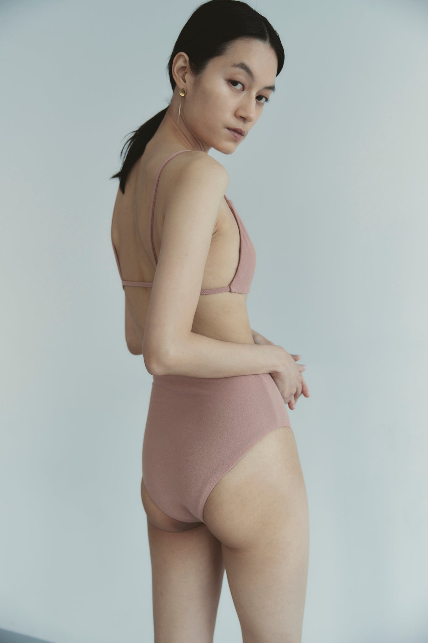 ♻Solid Bikini Top 灰桜