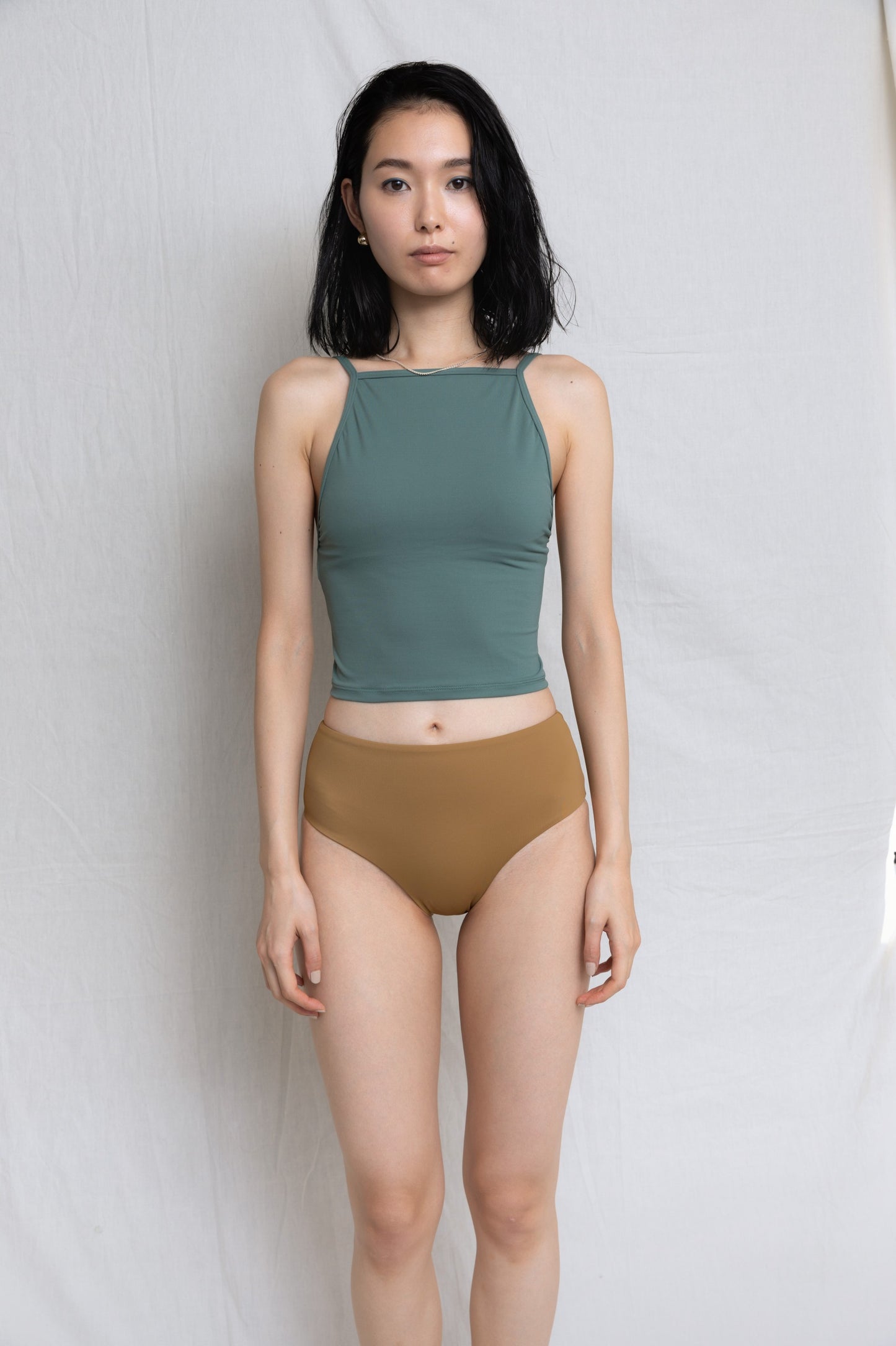 ♻Mid Waist Bikini Bottom 山吹