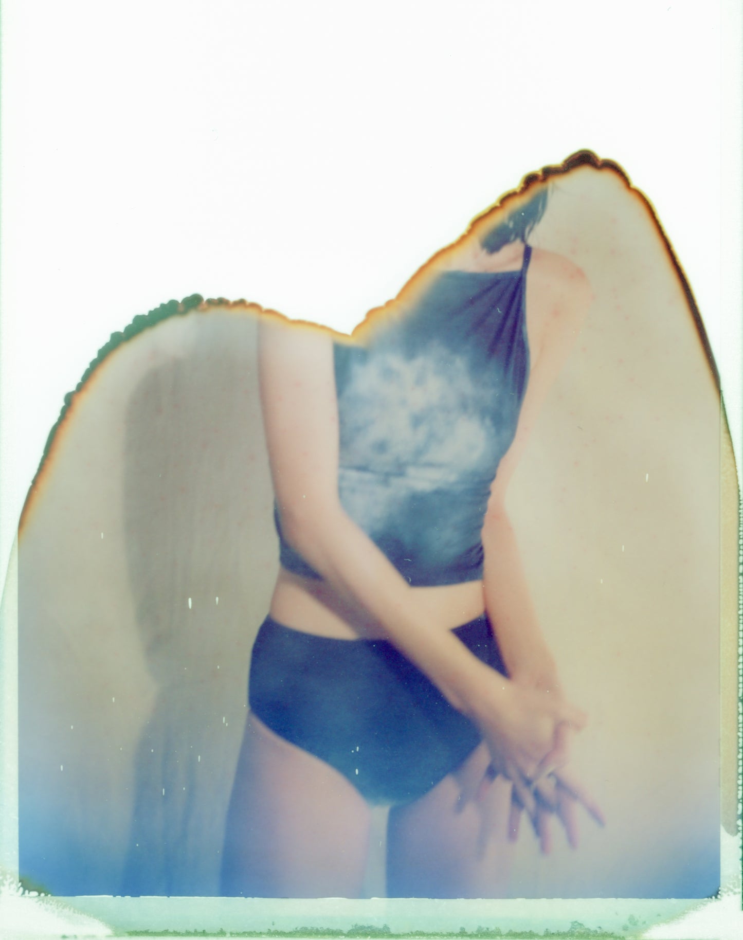 ♻High Neck Swim Tank 藍染