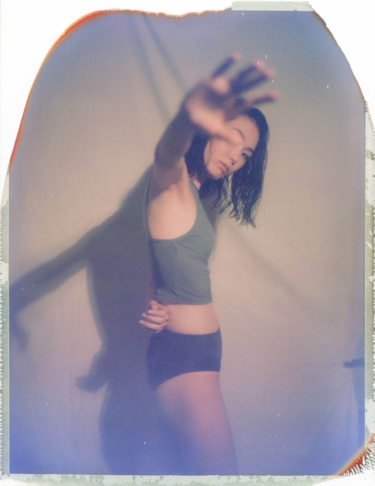 ♻High Neck Swim Tank 草色