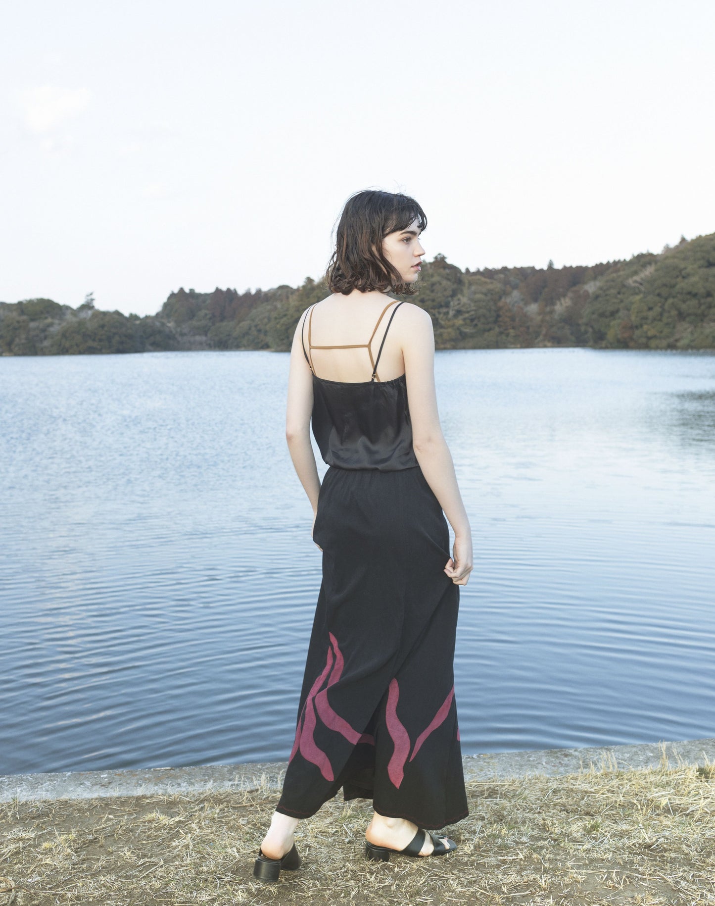 ♻Back Line Bikini Top 山吹
