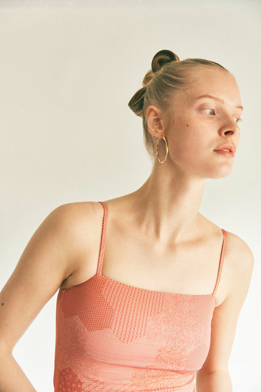 ♻Covered Swim Camisole 毘沙門亀甲 紅檜皮