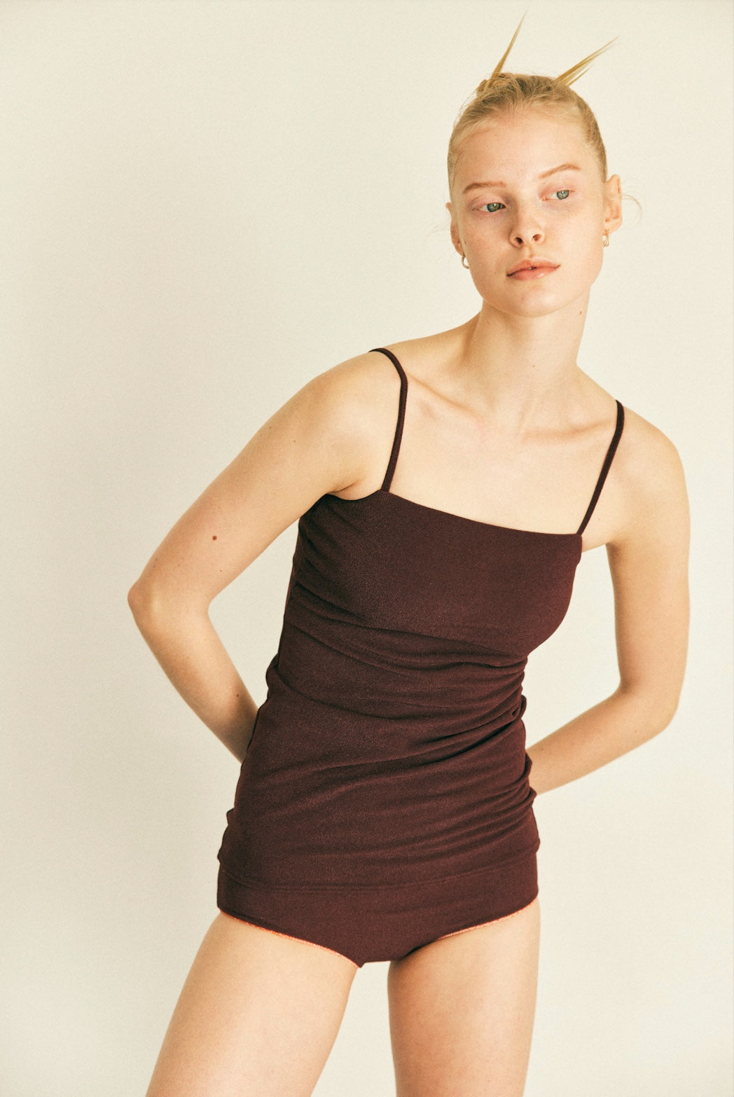 ♻Reversible Low Bikini Bottom 毘沙門亀甲 紅檜皮×燕脂