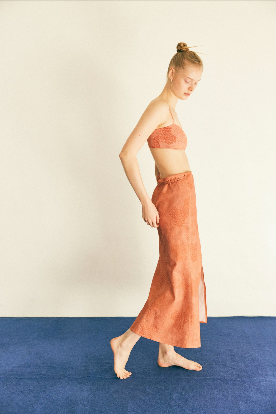 Hemp Sandy Wrap Skirt  毘沙門亀甲 紅檜皮