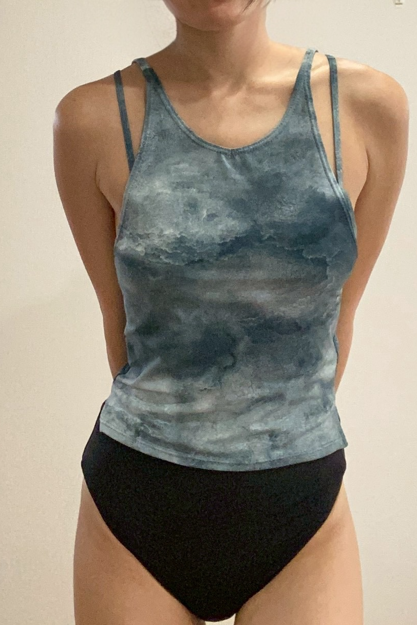 ♻︎Reversible Midi Bottom Plant Marble × Black