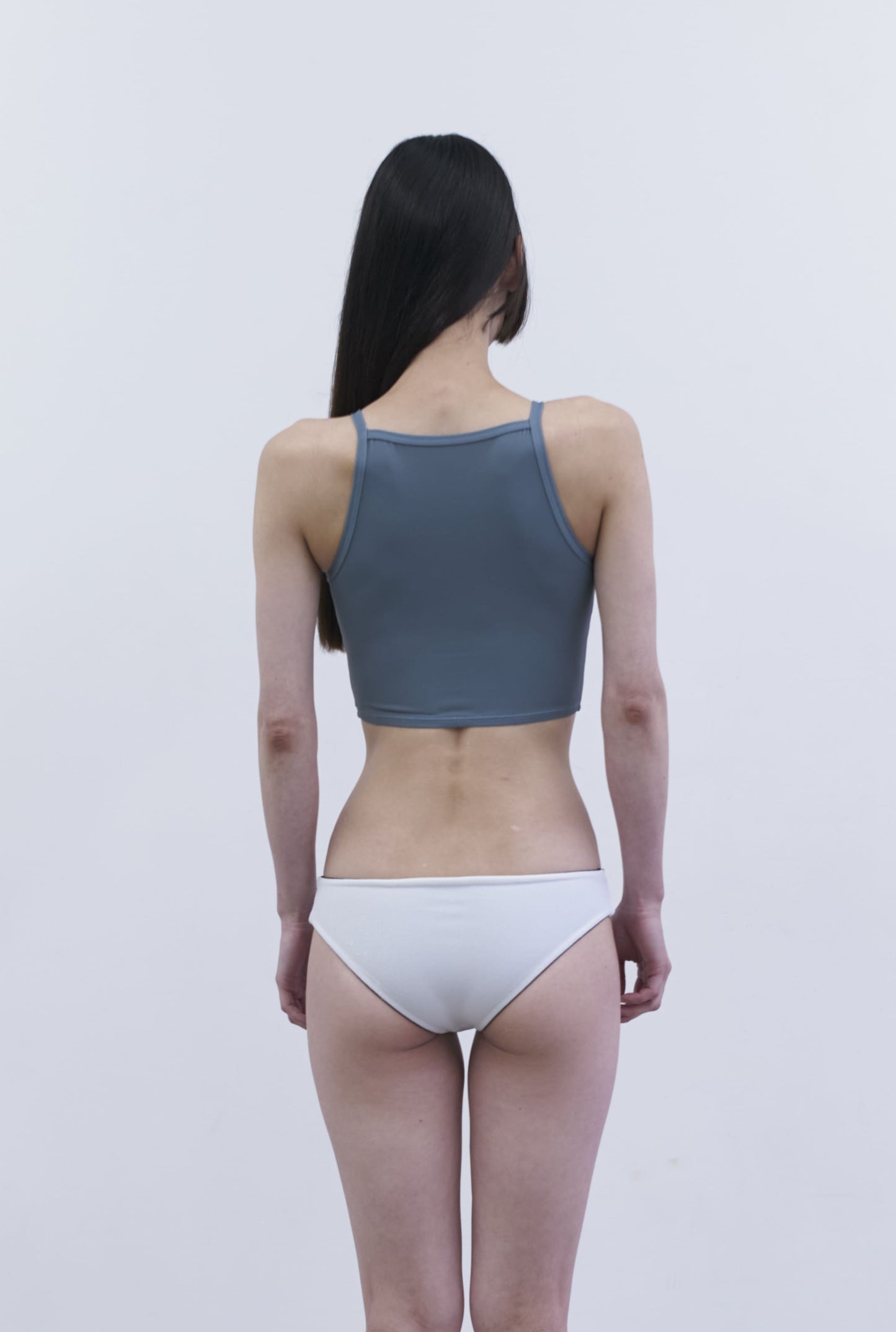 ♻Reversible Mid Waist HIGH-CUT Bottom 黒 × 白
