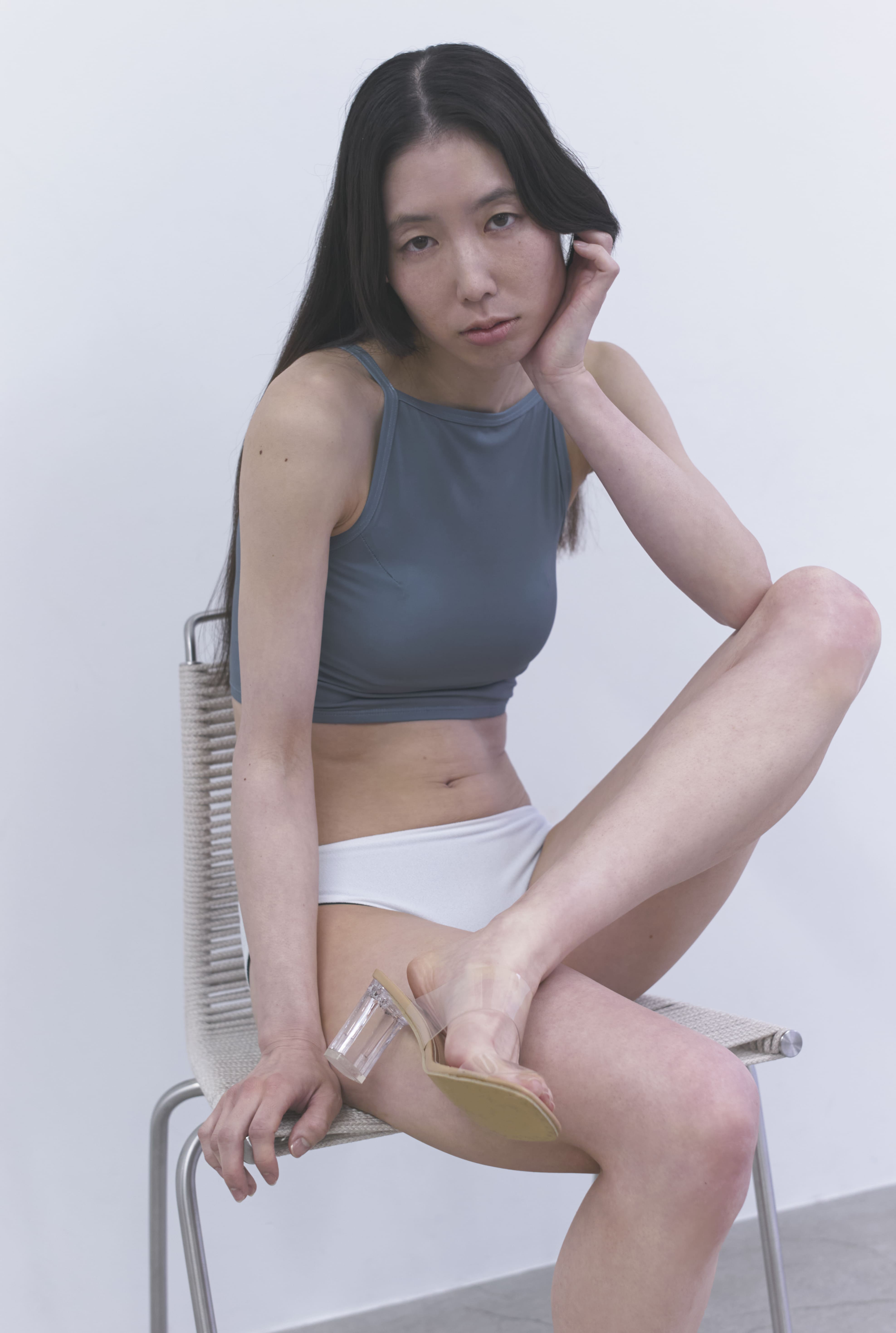 eit swim bottom ♻Reversible Mid Waist HIGH-CUT Bottom 黒 × 白