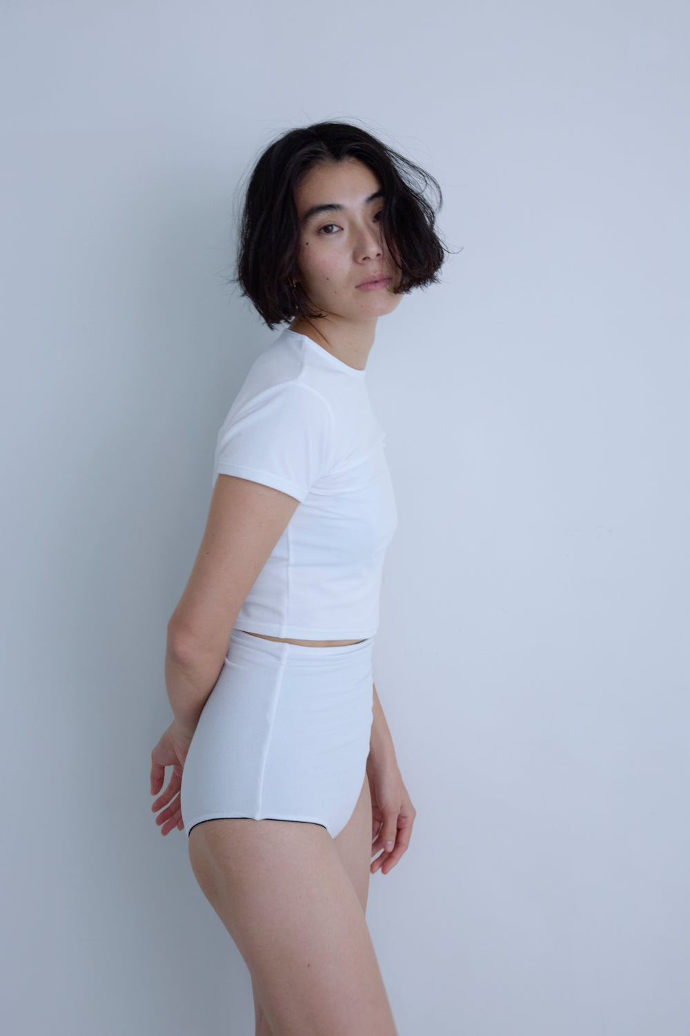 ♻Reversible Super High-Waisted Bikini Bottom 黒 × 白 – eit swim