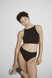 ♻︎High Neck Short Swim Tank 黒