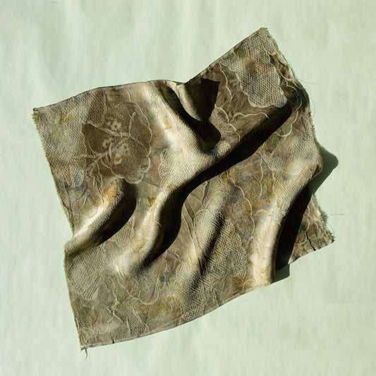 Shiso 紫蘇  -plant dyed antique kimono scarf-