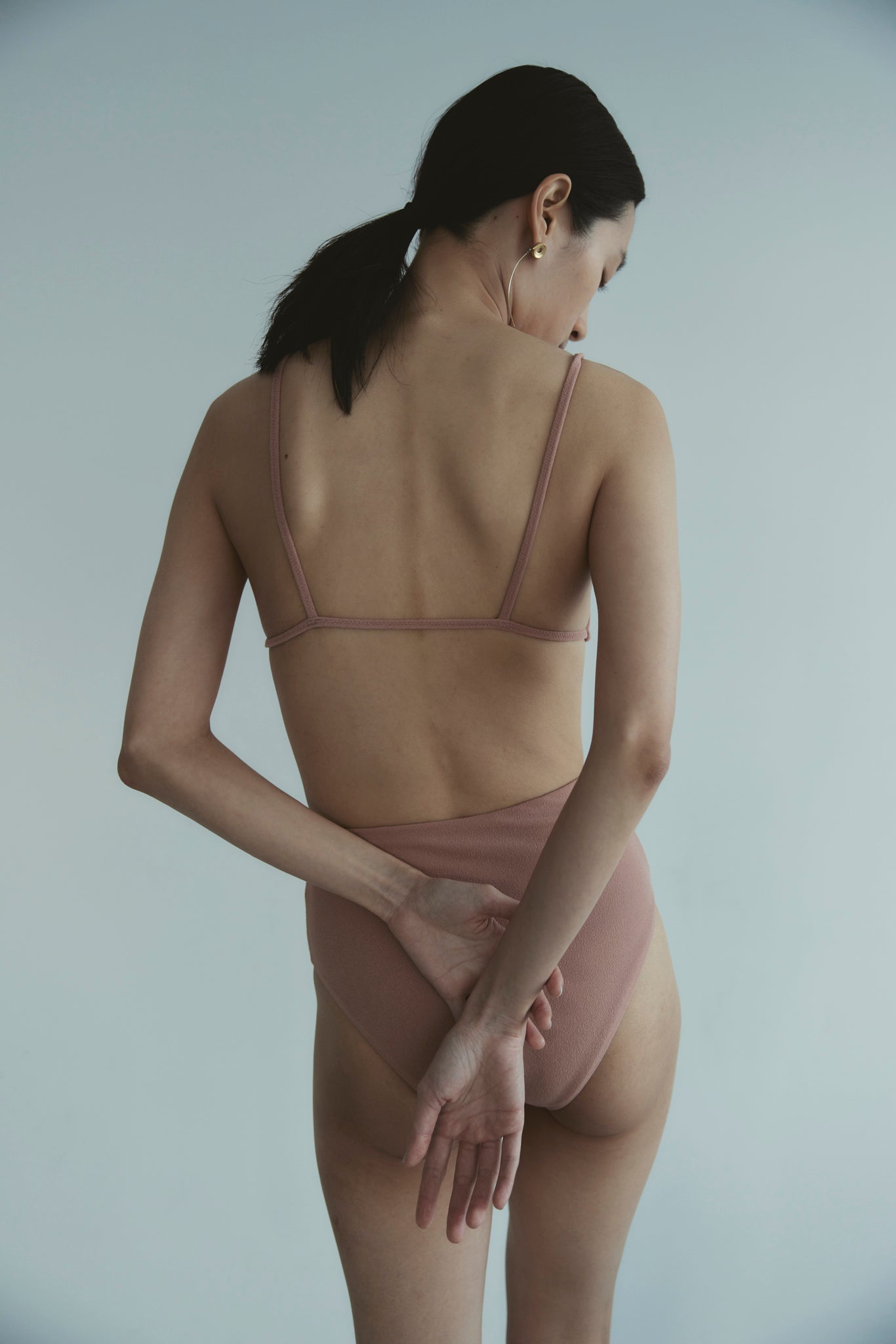 ♻Solid Bikini Top 灰桜