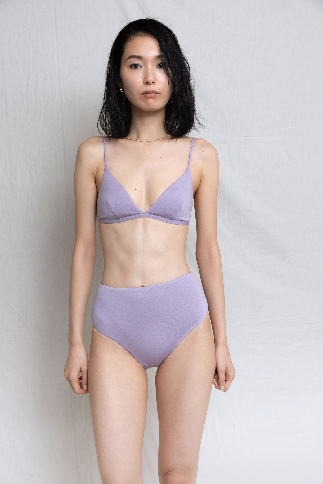 Back Line Bra & Mid-Rise Shorts Purple