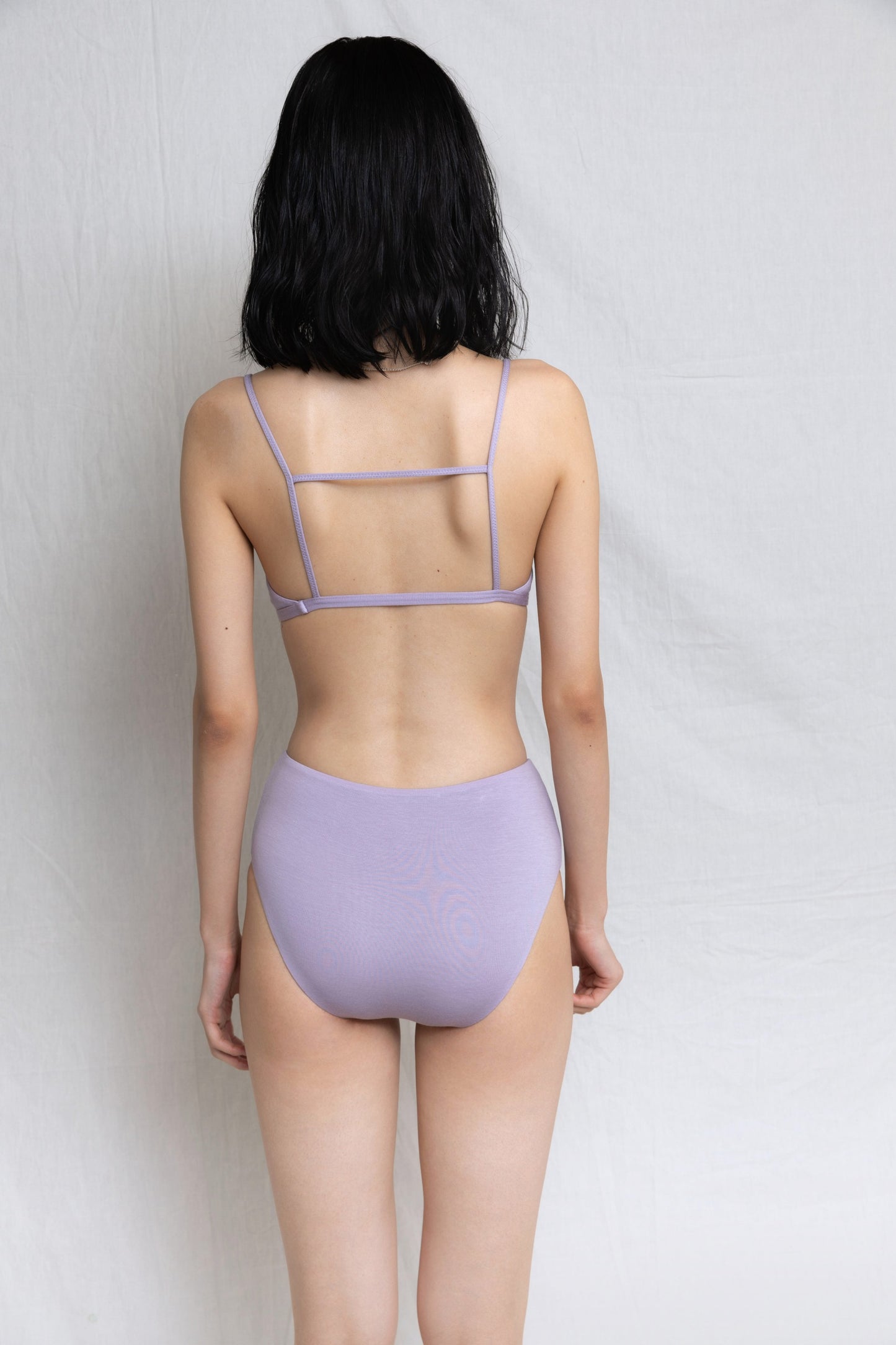 Back Line Bra & Mid-Rise Shorts Purple