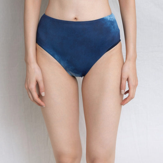♻Mid Waist Bikini Bottom 藍染