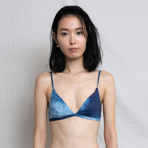 ♻Back Line Bikini Top 藍染