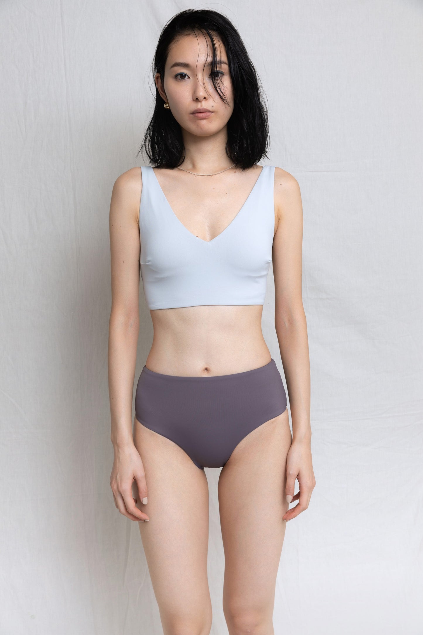 ♻Mid Waist Bikini Bottom 淡藤