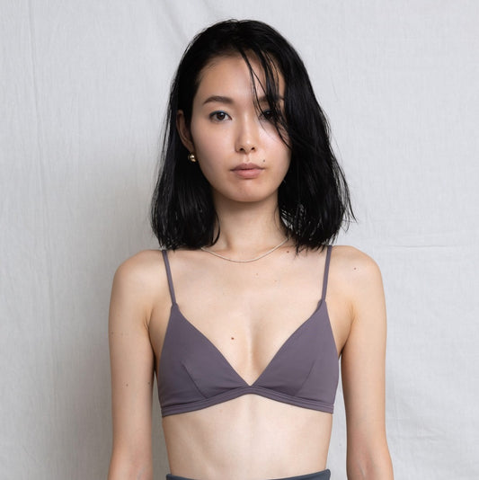 ♻Back Line Bikini Top 淡藤