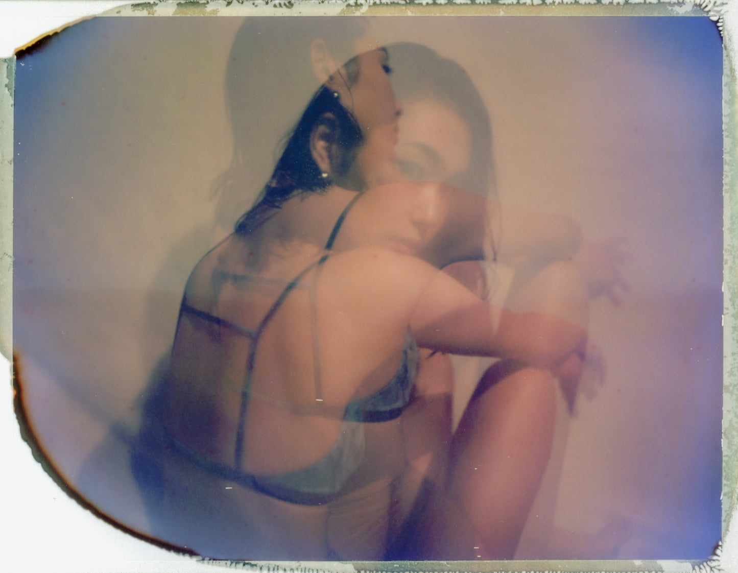 ♻Back Line Bikini Top 藍染