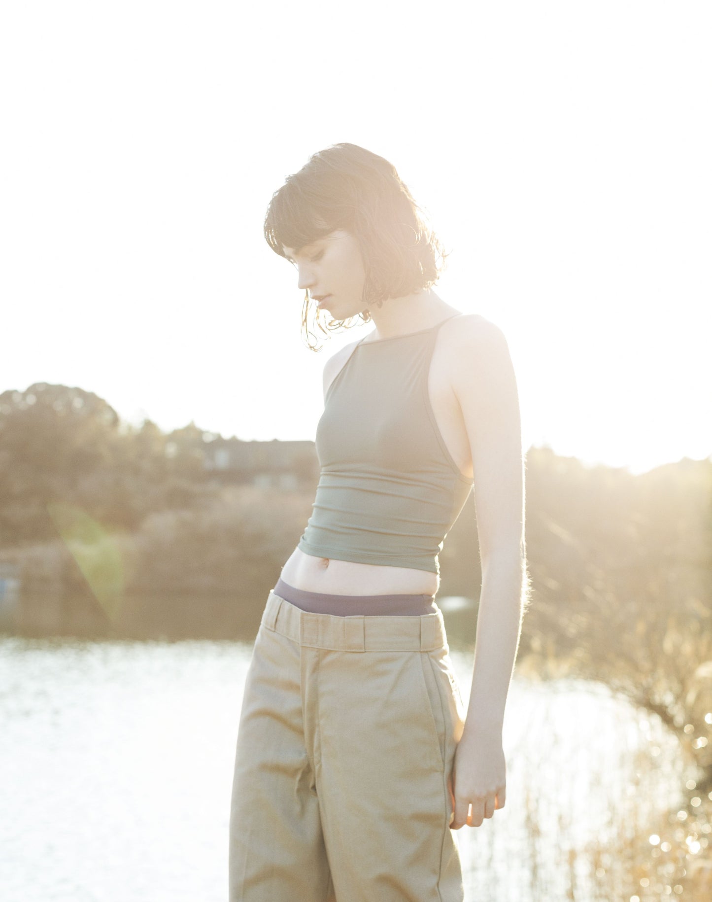 ♻Mid Waist Bikini Bottom 淡藤